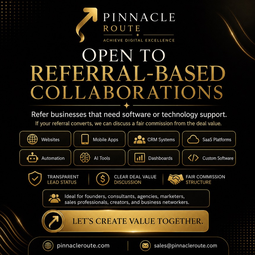 Pinnacle Route referral-based collaborations campaign artwork
